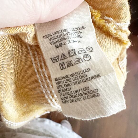 Free People Yellow Smocked Sleeveless Racerback Midi Dress Women's Size XS - Picture 10 of 12